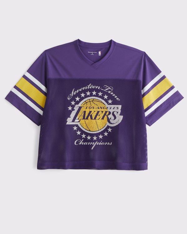 Los Angeles Lakers Cropped Jersey, Purple view 1