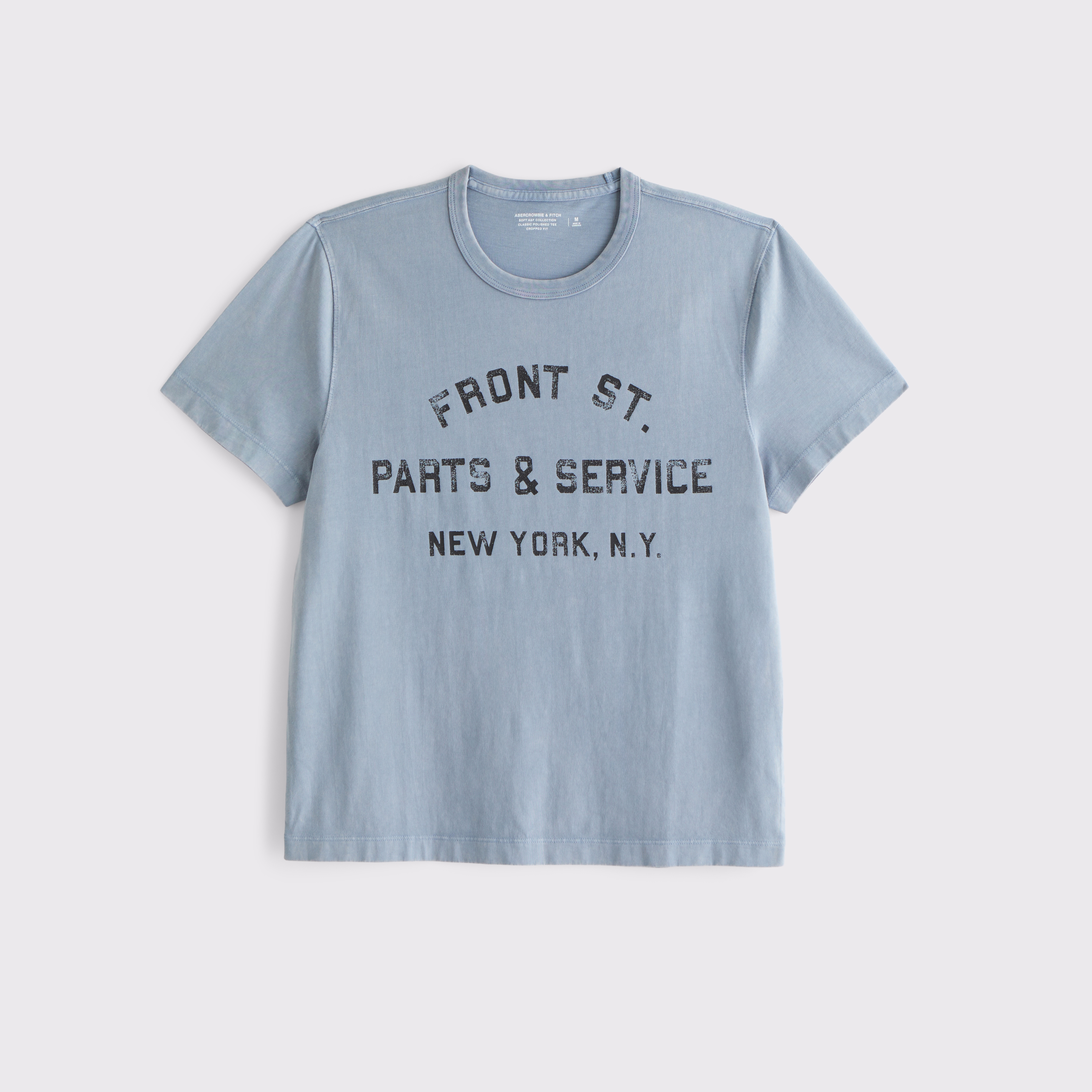 Abercrombie & Fitch Car Shop Graphic Tee In Blue