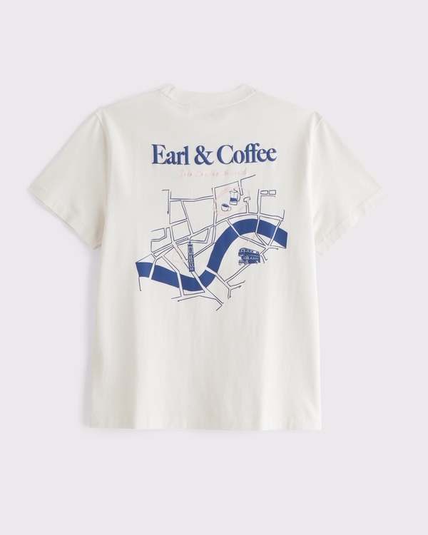 Premium Heavyweight Café Graphic Tee, Cream view 1