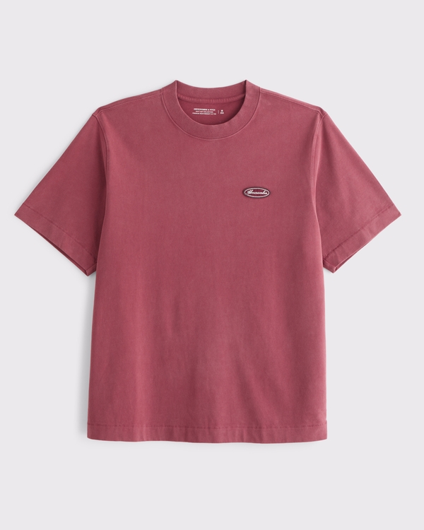 Premium Heavyweight 2.0 Logo Tee, Red Wash view 1