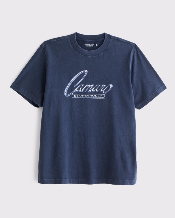 Camaro Vintage-Inspired Graphic Tee, Navy Wash view 1