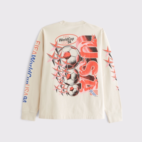 Мужские футболки Abercrombie & Fitch Long-Sleeve Premium Heavyweight 2.0 FIFA World Cup Graphic Tee
