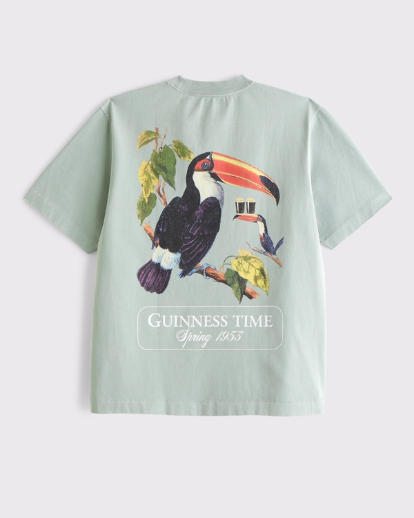 Premium Heavyweight 2.0 Guinness Graphic Tee, Green Granite view 1