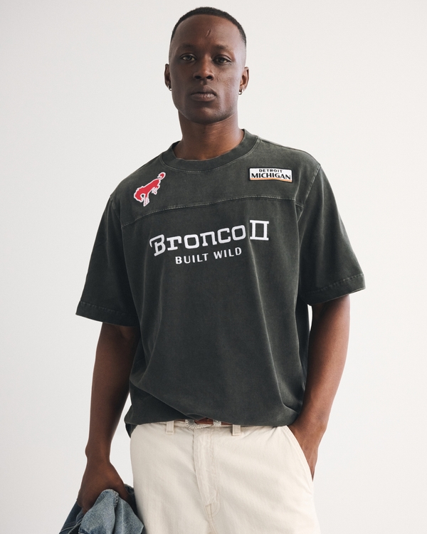 Premium Heavyweight 2.0 Bronco Graphic Tee, Black Wash view 1