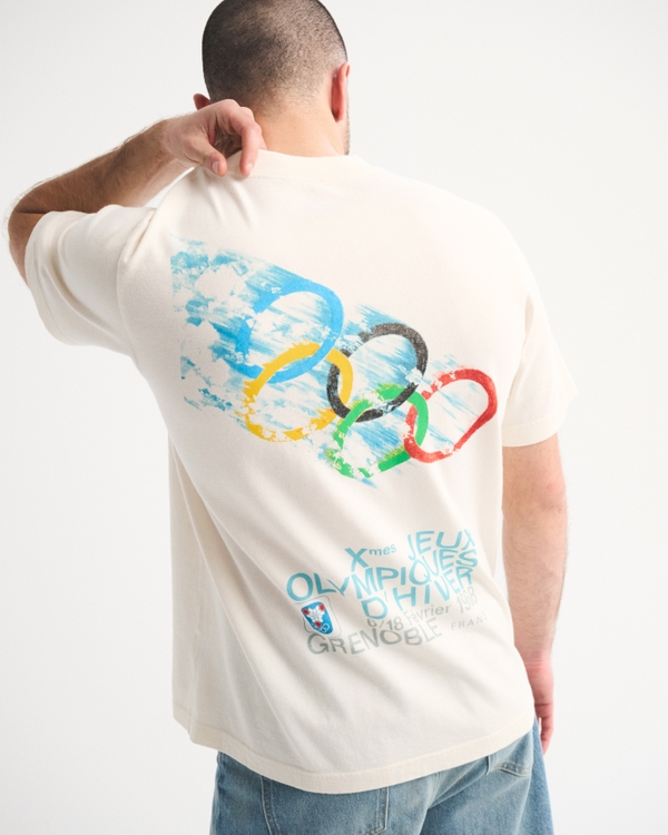 Olympics Vintage-Inspired Graphic Tee, Cream view 1