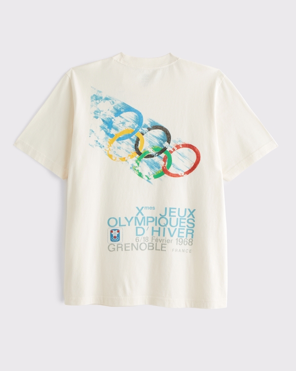 Olympics Vintage-Inspired Graphic Tee, Cream view 1