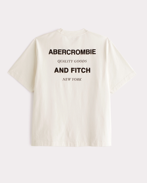 T-shirt premium épais 2.0 à logo, Crème view 1