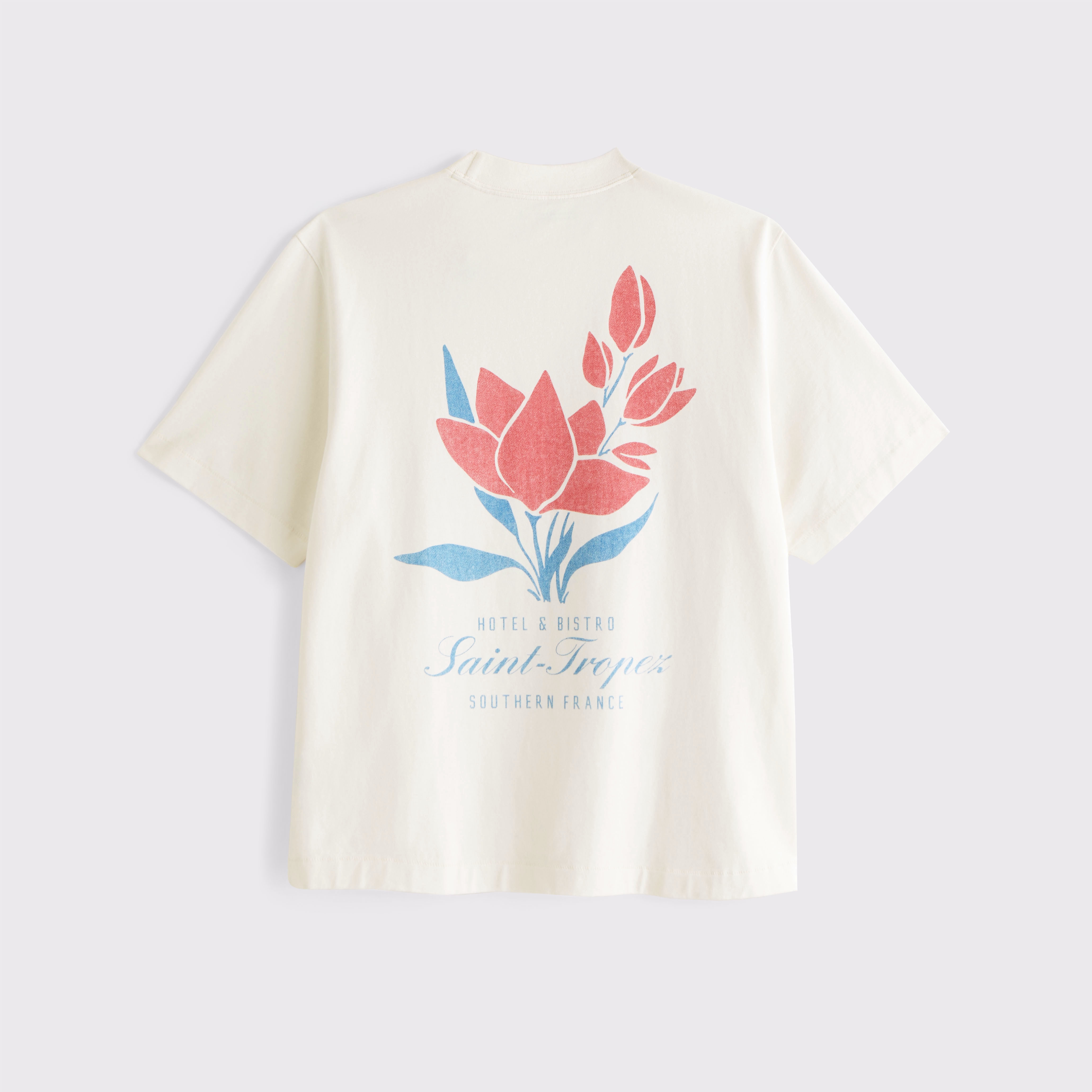 Abercrombie & Fitch Premium Heavyweight 2.0 Saint-tropez Graphic Tee In White