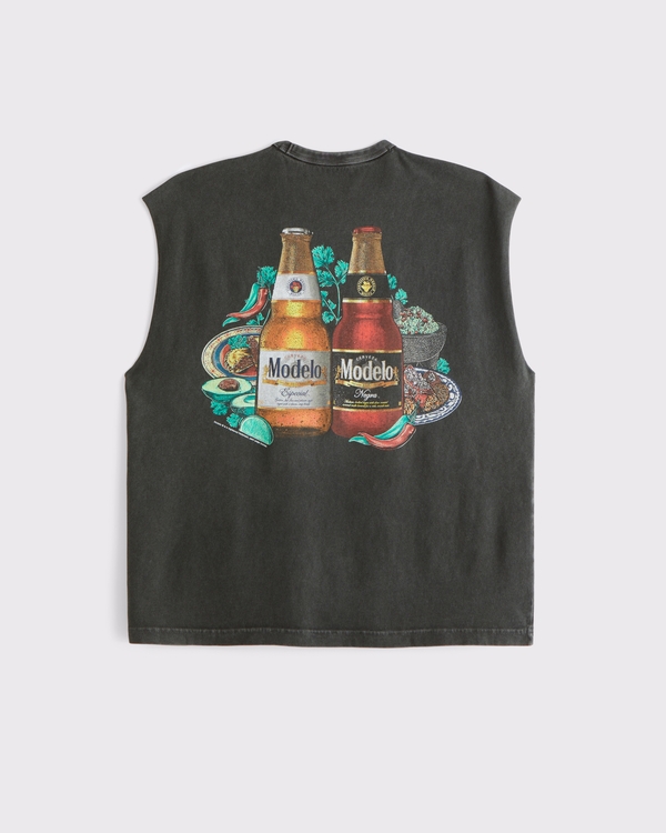 Modelo Graphic Drop-Shoulder Tank, Black Wash view 1