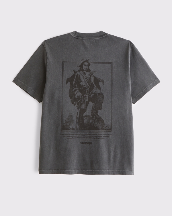 Captain Morgan Graphic Tee, Dark Gray Wash view 1