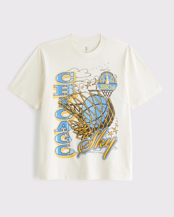 Chicago Sky Vintage-Inspired Graphic Tee, Cream view 1