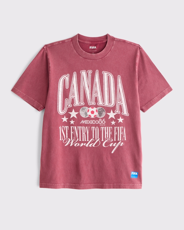 Canada Soccer Graphic Oversized Tee, Red Wash view 1