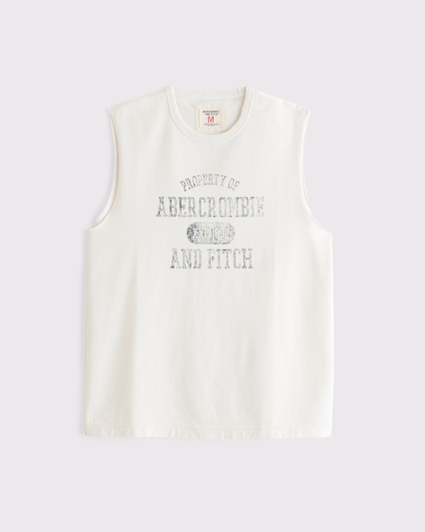 Premium Heavyweight Logo Tank, Cream view 1