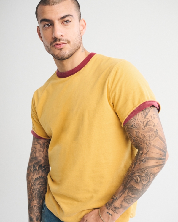 Wendbares Logo-Tee, Burgunderrot Und Dunkelgelb view 2