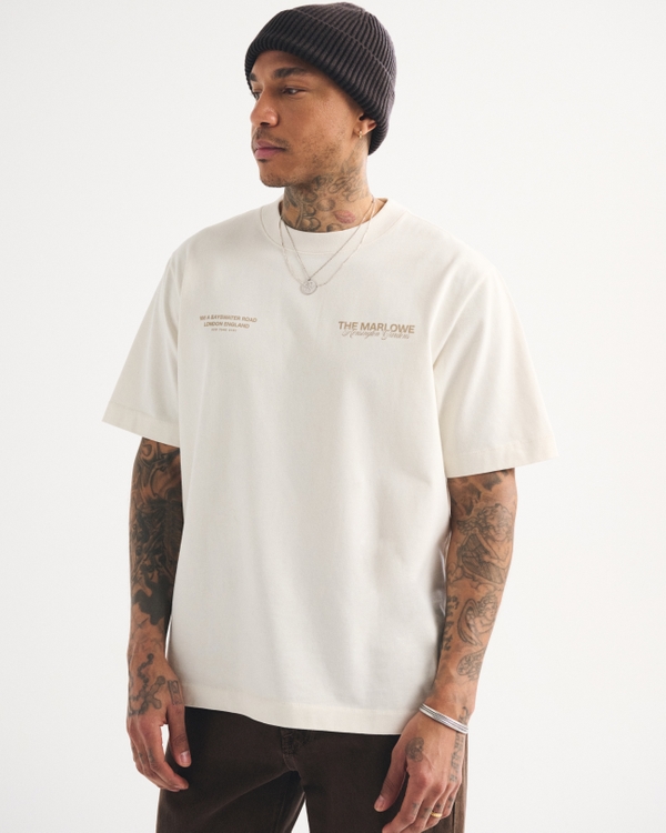 Premium Heavyweight 2.0 Kensington Gardens Graphic Tee, Cream view 1