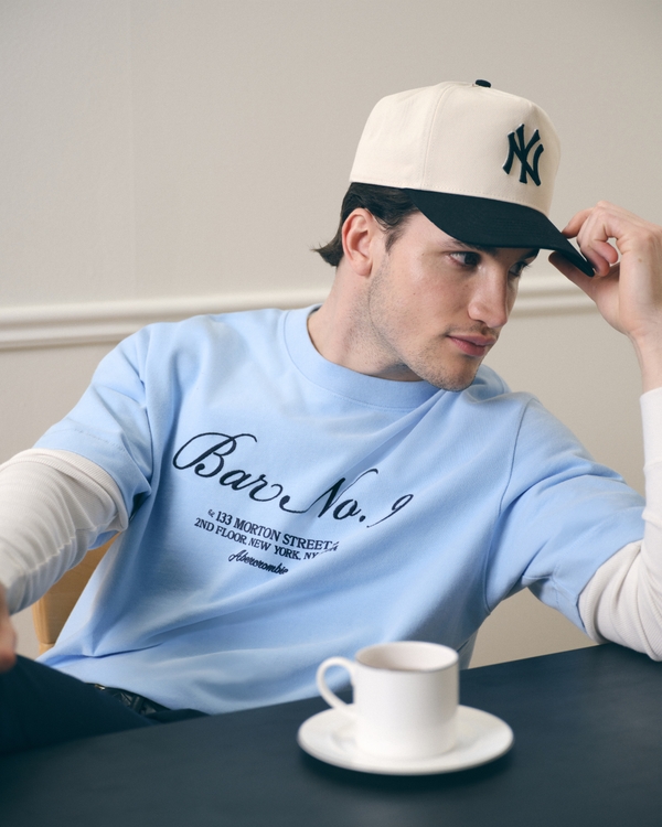 Premium Heavyweight 2.0 Graphic Logo Tee, Light Blue view 2