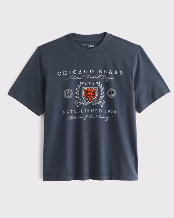 Chicago Bears Premium Heavyweight 2.0 Tee, Navy-bears view 1