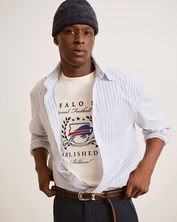 Buffalo Bills Premium Heavyweight 2.0 Tee, Cream-bills view 1