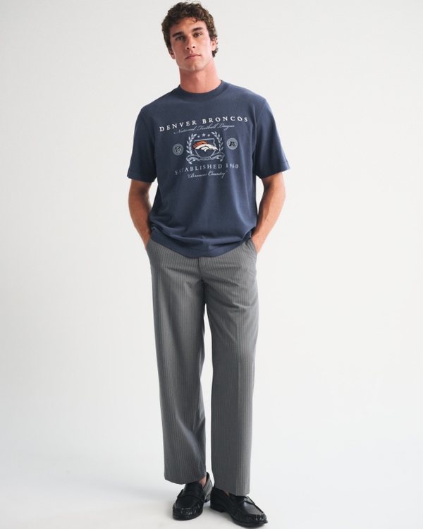 Denver Broncos Premium Heavyweight 2.0 Tee, Navy-broncos view 2