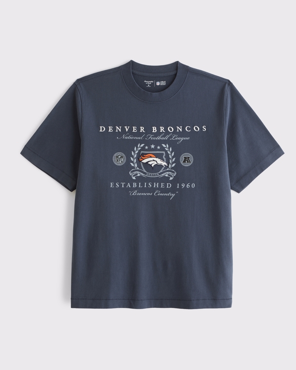 Denver Broncos Premium Heavyweight 2.0 Tee, Navy-broncos view 1