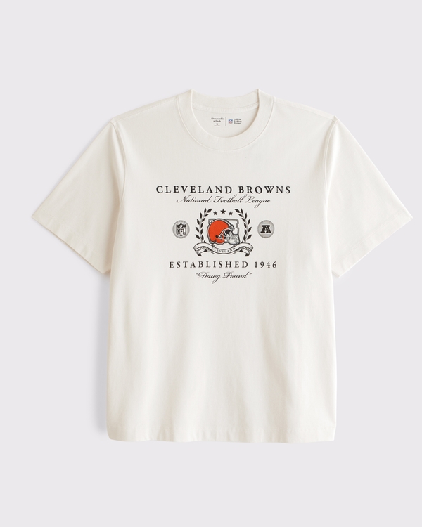 Cleveland Browns Premium Heavyweight 2.0 Tee, Cream-browns view 1