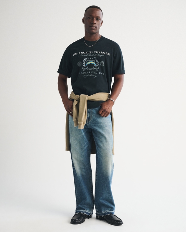 Los Angeles Chargers Premium Heavyweight 2.0 Tee, Black-chargers view 2