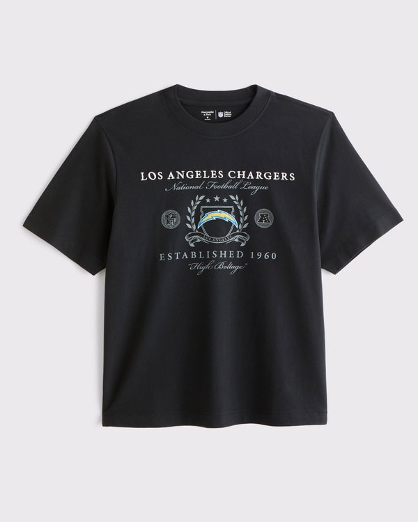 Los Angeles Chargers Premium Heavyweight 2.0 Tee, Black-chargers view 1