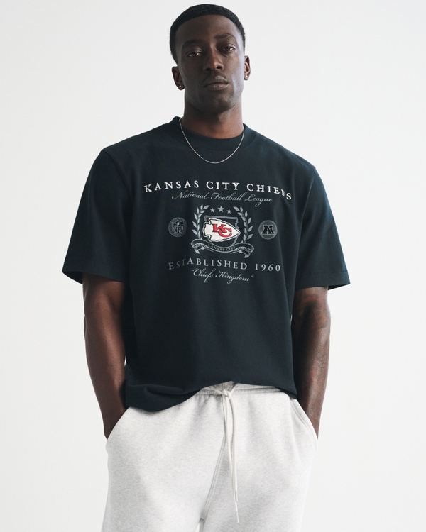 Kansas City Chiefs Premium Heavyweight 2.0 Tee, Black-chiefs view 1
