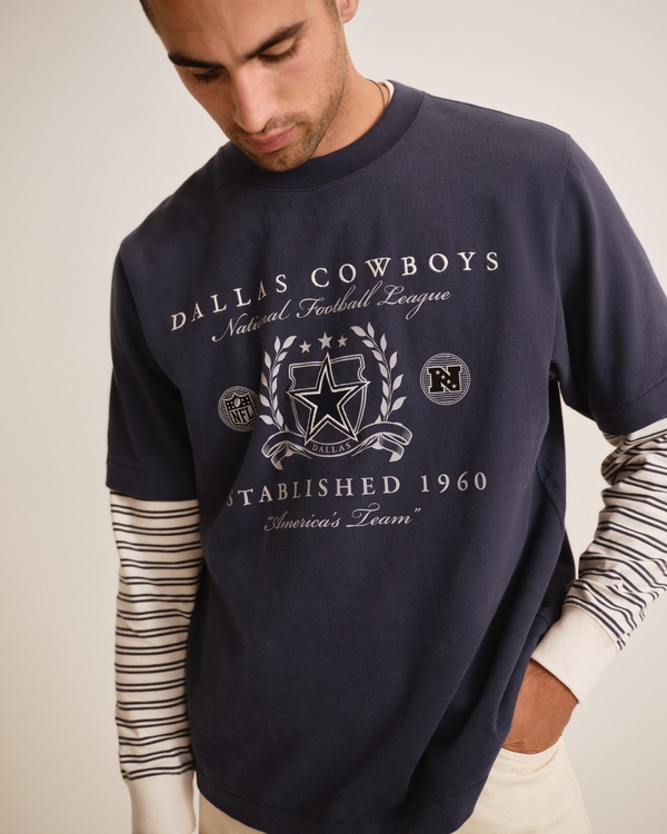 Dallas Cowboys Premium Heavyweight 2.0 Tee, Navy-cowboys view 1