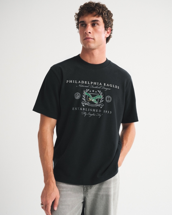 Philadelphia Eagles Premium Heavyweight 2.0 Tee, Black-eagles view 1
