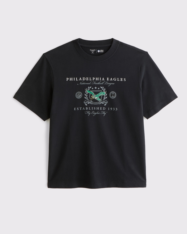 Philadelphia Eagles Premium Heavyweight 2.0 Tee, Black-eagles view 1
