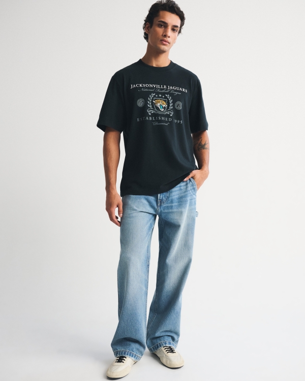 Jacksonville Jaguars Premium Heavyweight 2.0 Tee, Black-jaguars view 2