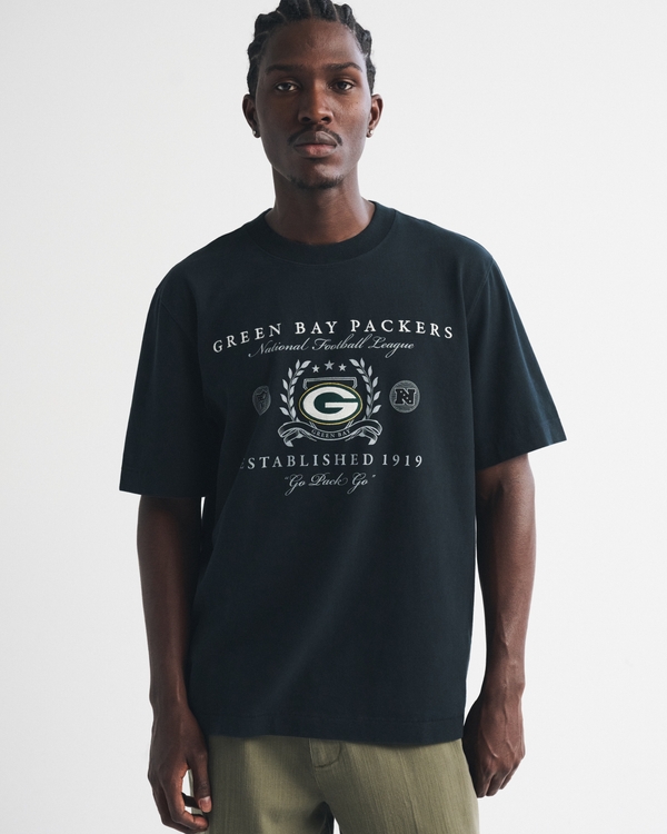 Green Bay Packers Premium Heavyweight 2.0 Tee, Black-packers view 1