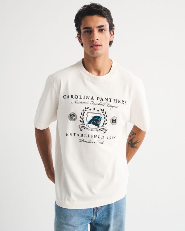 Carolina Panthers Premium Heavyweight 2.0 Tee, Cream-panthers view 1