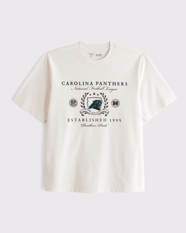 Carolina Panthers Premium Heavyweight 2.0 Tee, Cream-panthers view 1