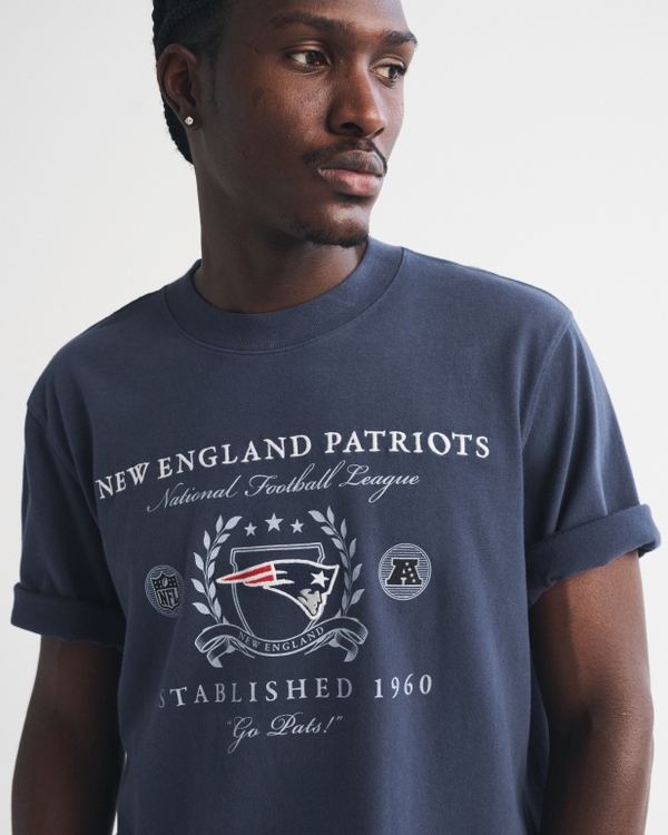 New England Patriots Premium Heavyweight 2.0 Tee, Navy-patriots view 1