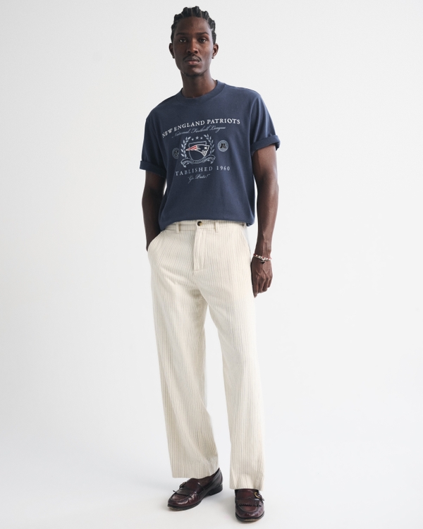 New England Patriots Premium Heavyweight 2.0 Tee, Navy-patriots view 2