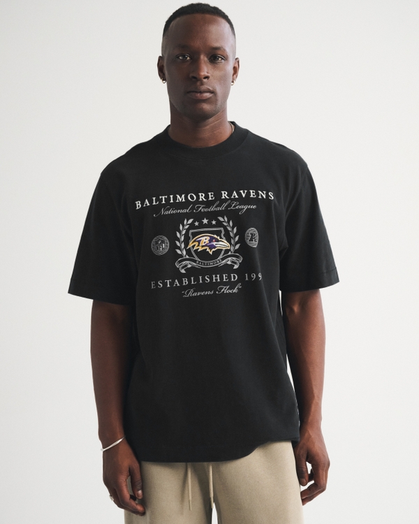 Baltimore Ravens Premium Heavyweight 2.0 Tee, Black-ravens view 1