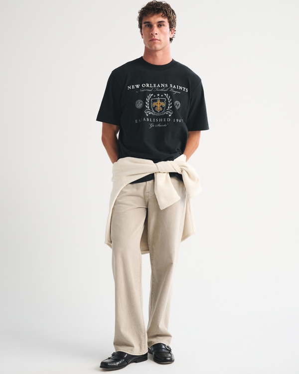 New Orleans Saints Premium Heavyweight 2.0 Tee, Black-saints view 2