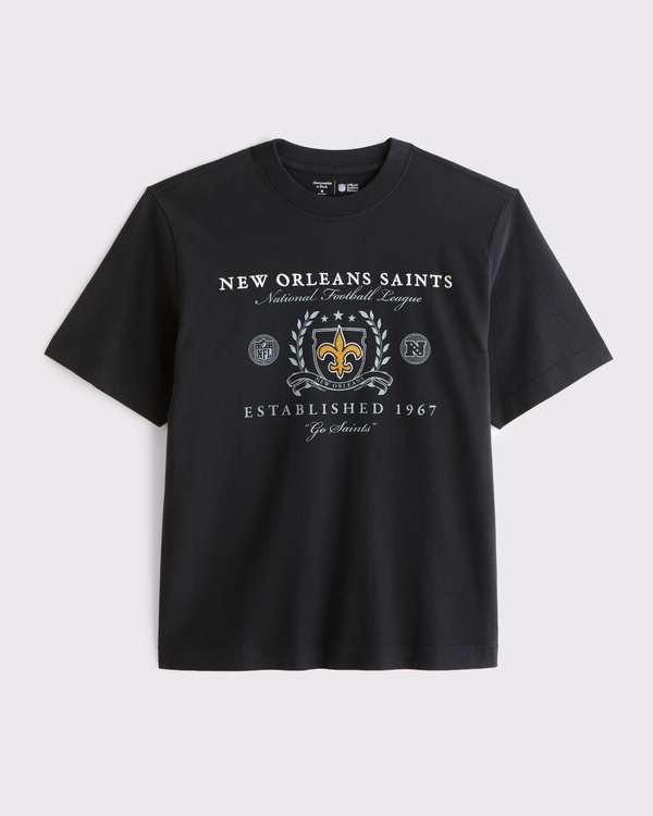 New Orleans Saints Premium Heavyweight 2.0 Tee, Black-saints view 1