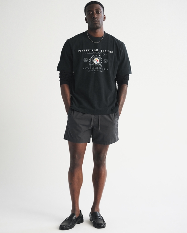 Pittsburgh Steelers Premium Heavyweight 2.0 Tee, Black-steelers view 2