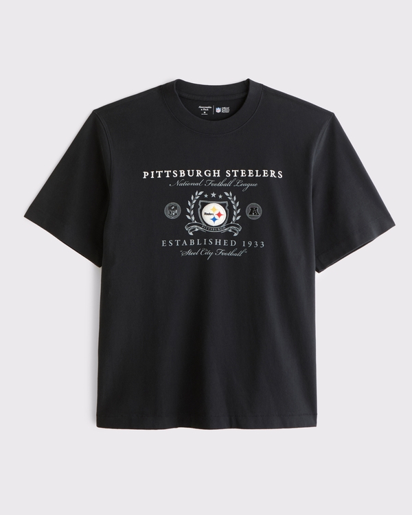 Pittsburgh Steelers Premium Heavyweight 2.0 Tee, Black-steelers view 1