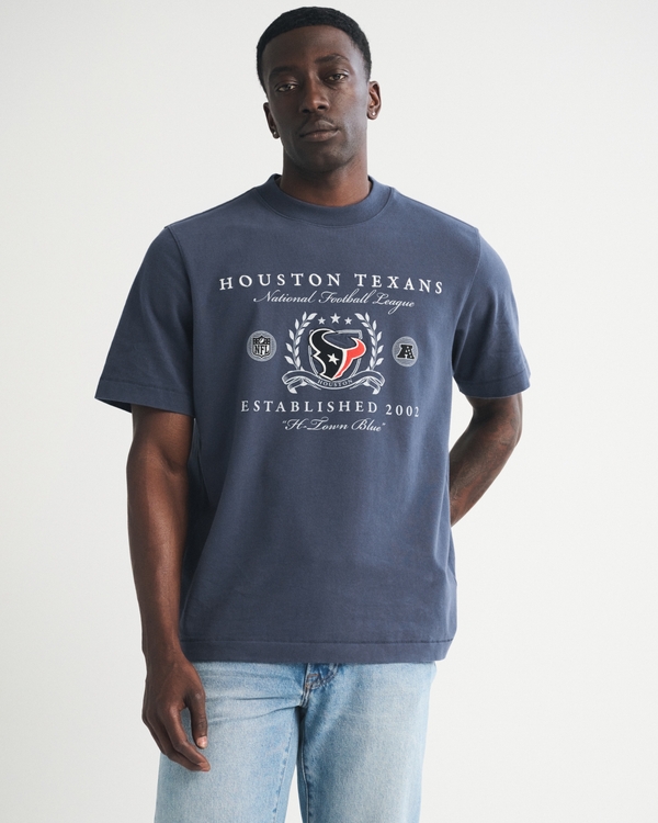 Houston Texans Premium Heavyweight 2.0 Tee, Navy-texans view 1