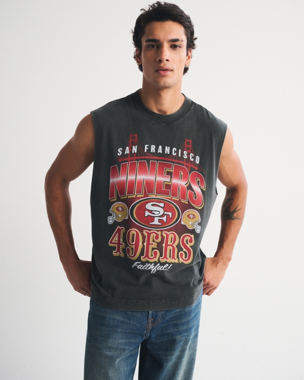 San Francisco 49ers Muscle Tank, Black-49ers view 1