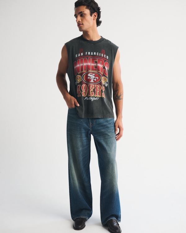 San Francisco 49ers Muscle Tank, Black-49ers view 2