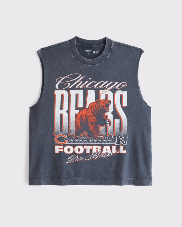 Chicago Bears Muscle Tank, Navy-bears view 1