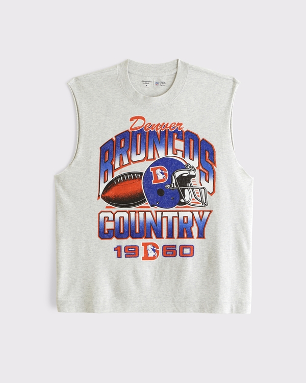 Denver Broncos Muscle Tank, Gray Heather-broncos view 1