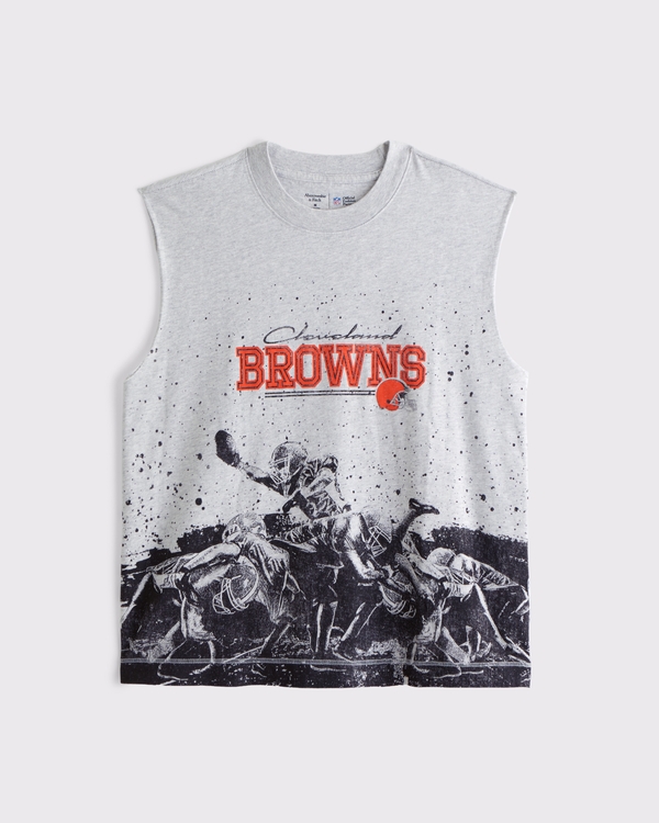 Cleveland Browns Muscle Tank, Light Gray - Browns view 1