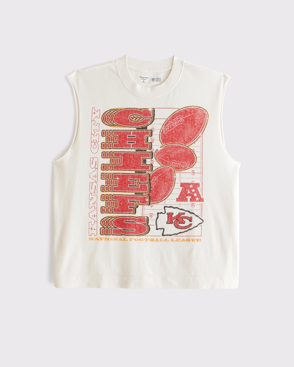 Kansas City Chiefs Muscle Tank, Cream-chiefs view 1