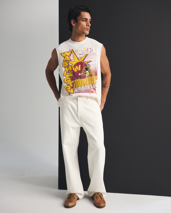 Washington Commanders Muscle Tank, Cream-commanders view 2